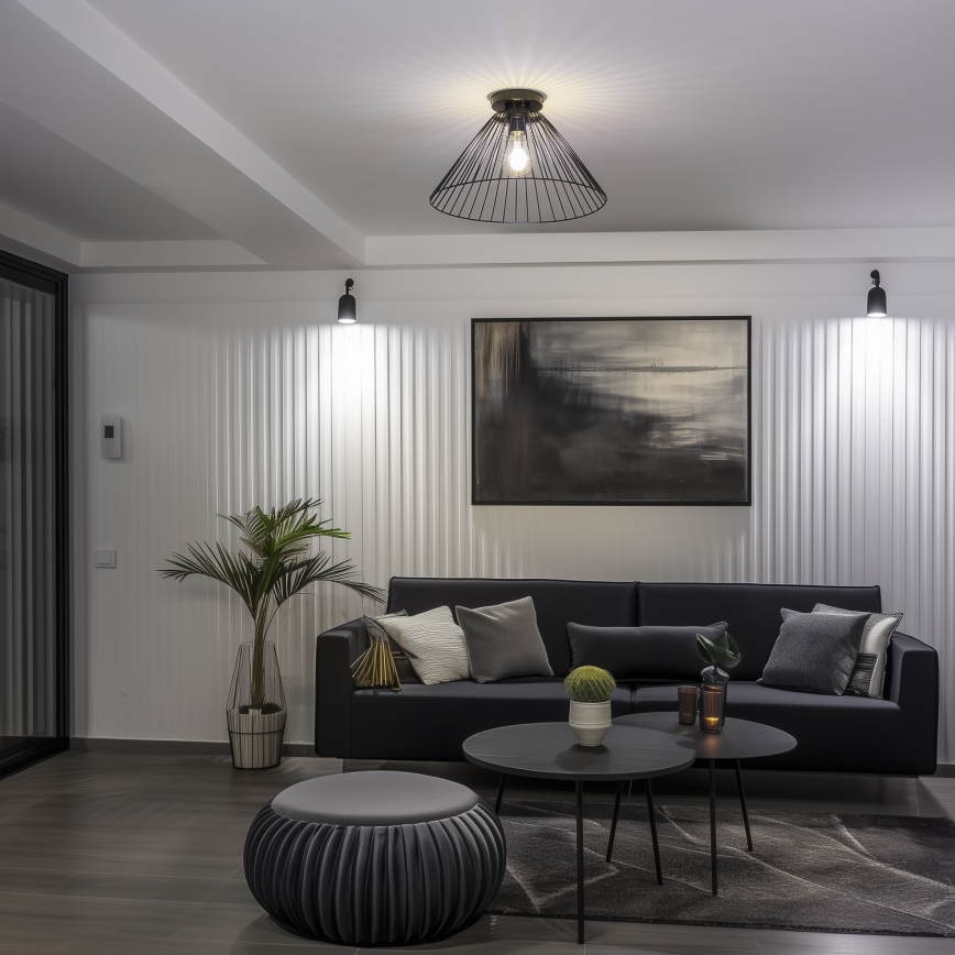 Brilagi - LED prigludęs lubinis šviestuvas CERIA WIRE 1xE27/40W/230V skersmuo 45 cm juodas