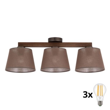 BRILAGI - LED prigludęs lubinis šviestuvas LATTE 3xE27/15W/230V pušis/ruda
