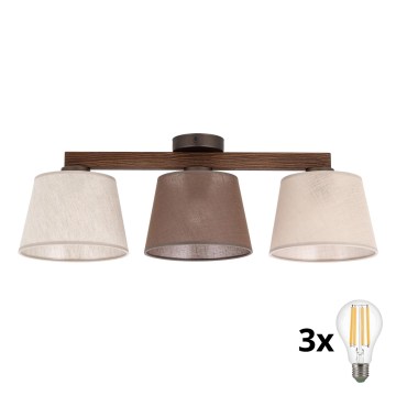 BRILAGI - LED Prigludęs lubinis šviestuvas LATTE SABIA 3xE27/15W/230V pušis/mišrus