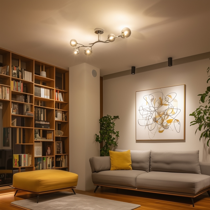 Brilagi - LED prigludęs lubinis šviestuvas MISTEL 6xG9/3W/230V juodas chromas/dūminis