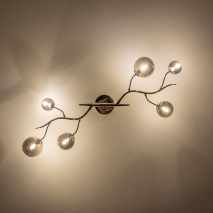 Brilagi - LED prigludęs lubinis šviestuvas MISTEL 6xG9/3W/230V juodas chromas/dūminis