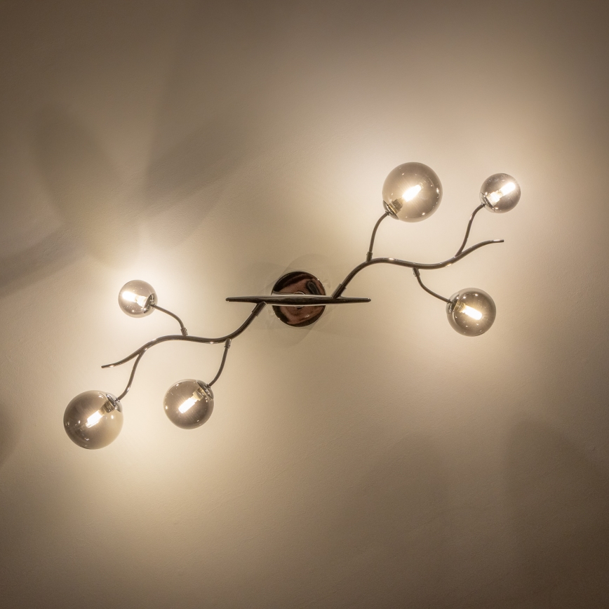 Brilagi - LED prigludęs lubinis šviestuvas MISTEL 6xG9/3W/230V juodas chromas/dūminis