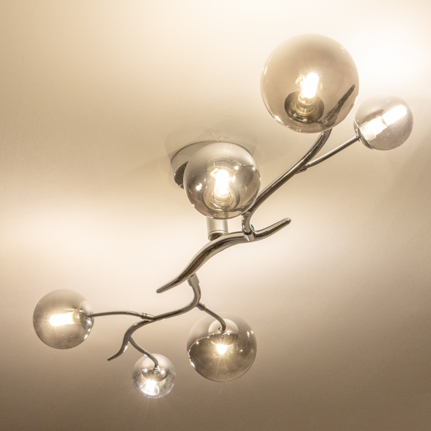 Brilagi - LED prigludęs lubinis šviestuvas MISTEL 6xG9/3W/230V juodas chromas/dūminis