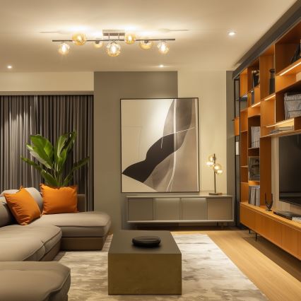 Brilagi - LED prigludęs šviestuvas MILLA 7xG9/3W/230V juodas chromas/auksas