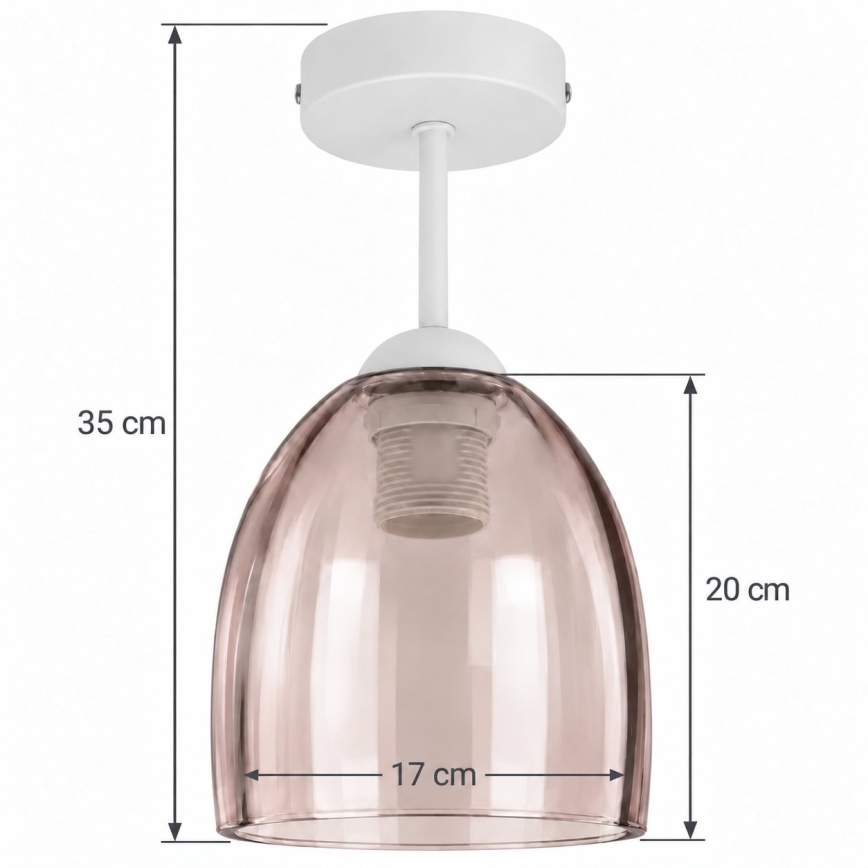 BRILAGI - LED Prie lubų montuojamas šviestuvas RETRO GLASS 1xE27/60W/230V skersmuo 17 cm balta/dūminė smėlinė