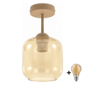 BRILAGI - LED prigludęs šviestuvas RETRO GLASS 1xE27/60W/230V skersmuo 14 cm smėlinė/dūminė smėlinė