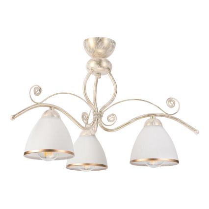 Brilagi - LED prigludusi liustra ANTICO 3xE27/60W/230V balta patina