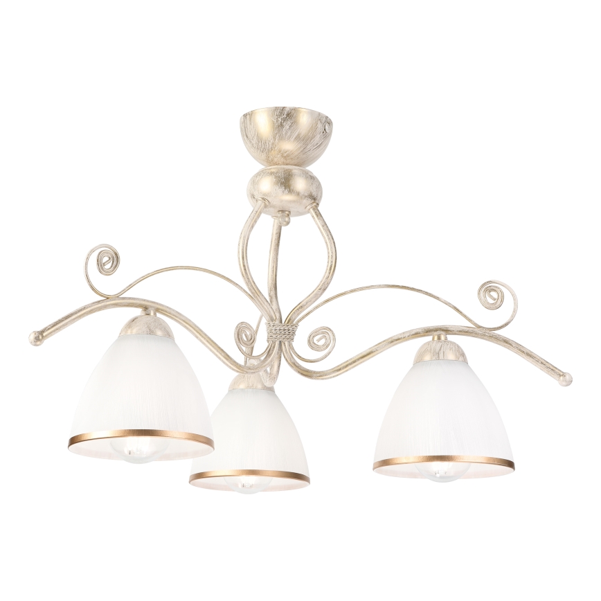 Brilagi - LED prigludusi liustra ANTICO 3xE27/60W/230V balta patina