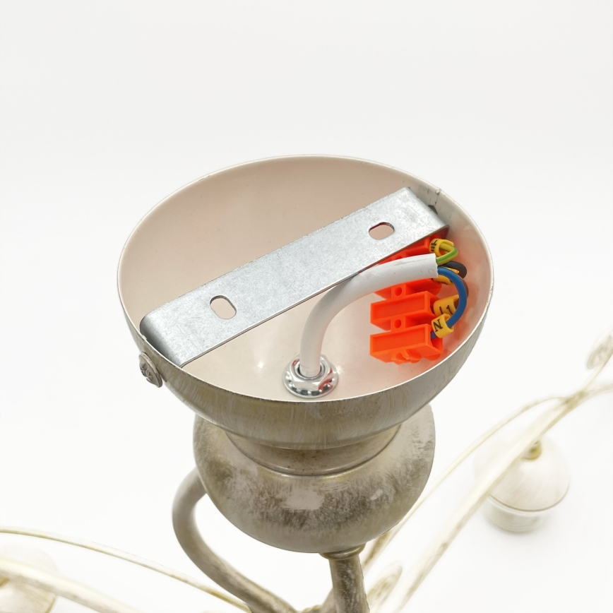 Brilagi - LED prigludusi liustra ANTICO 3xE27/60W/230V balta patina