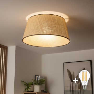 Brilagi - LED prigludusi liustra CERIA 1xE27/40W/230V Ø 50 cm smėlinė