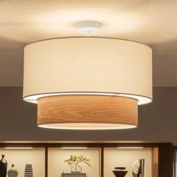 Brilagi - LED prigludusi liustra CERIA 1xE27/60W/230V skersm. 50 cm balta/smėlinė