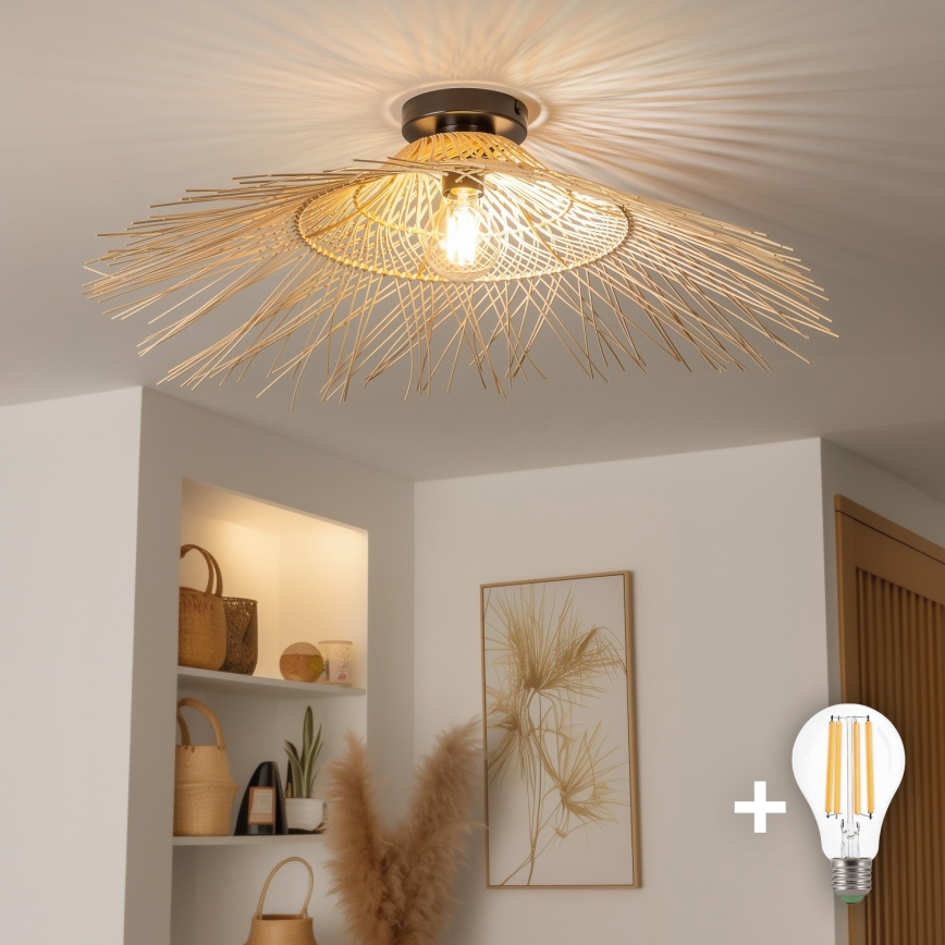 Brilagi - LED prigludusi liustra CERIA BOHO 1xE27/40W/230V, skersmuo 100 cm, bambukas