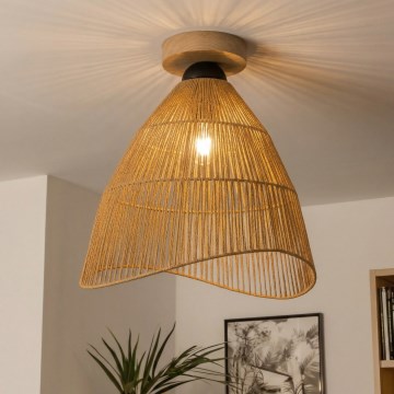 Brilagi - LED prigludusi liustra CERIA BOHO 1xE27/40W/230V Ø 70 cm ruda/ąžuolas