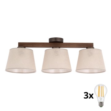 BRILAGI - LED Prigludusi liustra LATTE 3xE27/15W/230V pušis/smėlinė