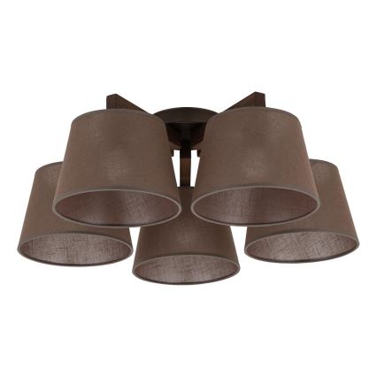 BRILAGI - LED prigludusi liustra LATTE 5xE27/15W/230V pušis/ruda