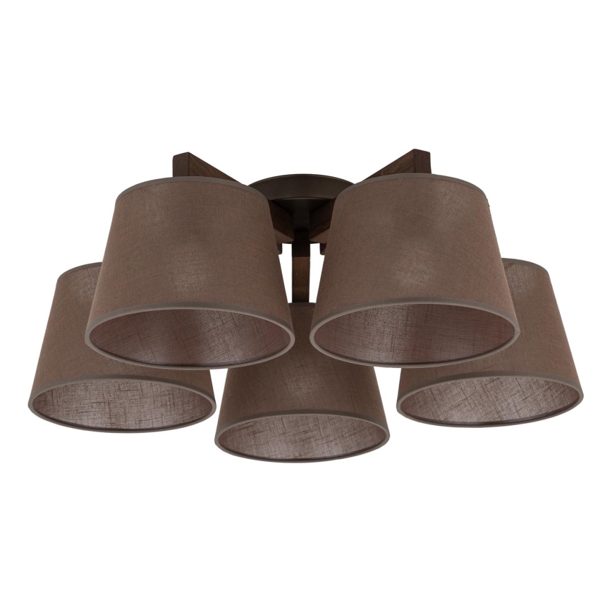 BRILAGI - LED prigludusi liustra LATTE 5xE27/15W/230V pušis/ruda