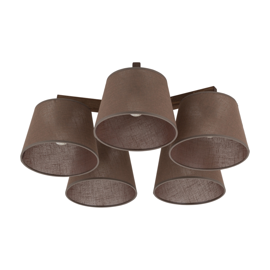 BRILAGI - LED prigludusi liustra LATTE 5xE27/15W/230V pušis/ruda