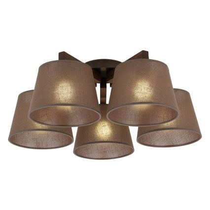 BRILAGI - LED prigludusi liustra LATTE 5xE27/15W/230V pušis/ruda