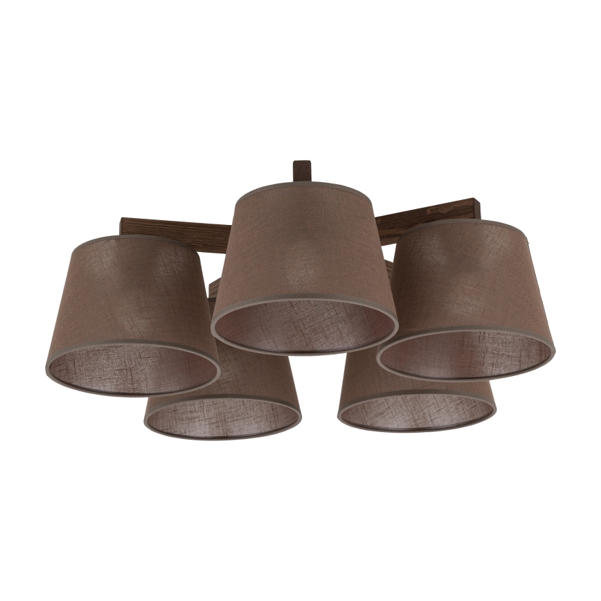 BRILAGI - LED prigludusi liustra LATTE 5xE27/15W/230V pušis/ruda