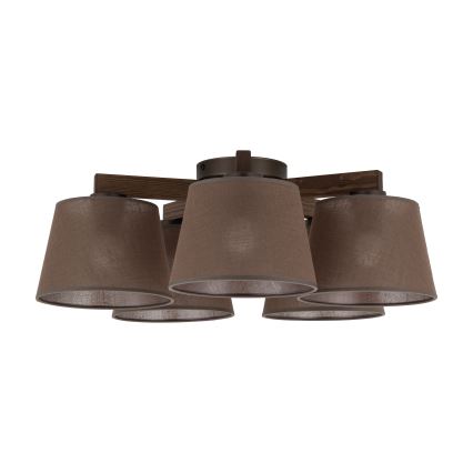 BRILAGI - LED prigludusi liustra LATTE 5xE27/15W/230V pušis/ruda
