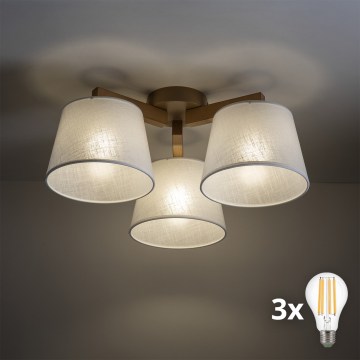 BRILAGI - LED prigludusi liustra LATTE SABIA 3xE27/15W/230V pušis/balta
