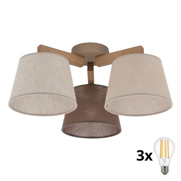 BRILAGI - LED Prigludusi liustra LATTE SABIA 3xE27/15W/230V pušis/mišrus