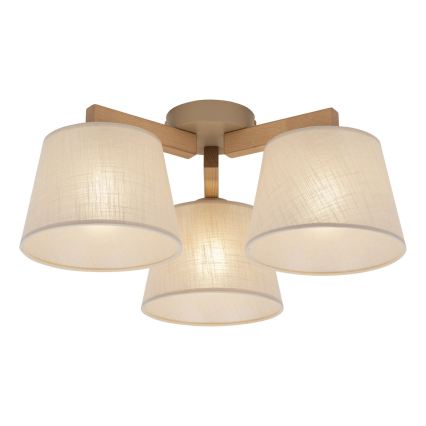 BRILAGI - LED Prigludusi liustra LATTE SABIA 3xE27/15W/230V pušis/smėlinė