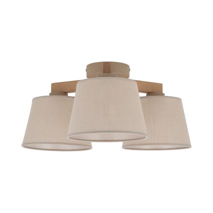 BRILAGI - LED Prigludusi liustra LATTE SABIA 3xE27/15W/230V pušis/smėlinė
