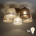 BRILAGI - LED prigludusi liustra LATTE SABIA 5xE27/15W/230V pušis/mišinys