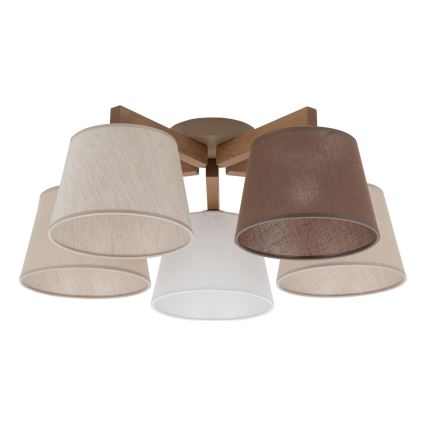BRILAGI - LED prigludusi liustra LATTE SABIA 5xE27/15W/230V pušis/mišinys