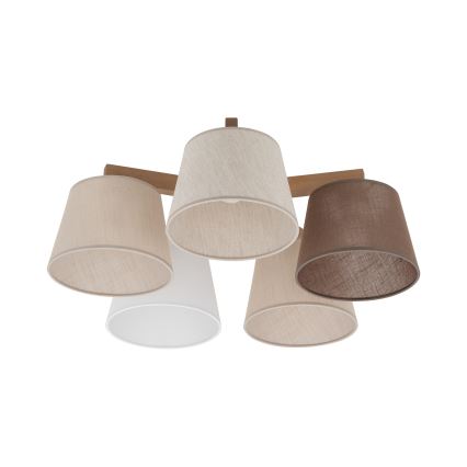 BRILAGI - LED prigludusi liustra LATTE SABIA 5xE27/15W/230V pušis/mišinys