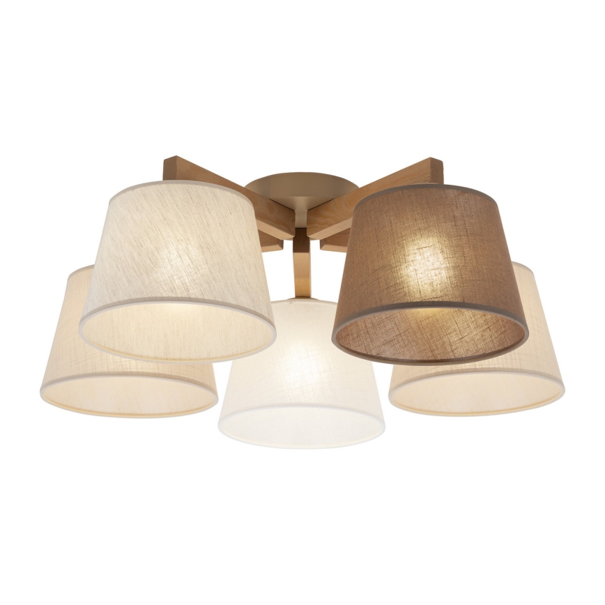BRILAGI - LED prigludusi liustra LATTE SABIA 5xE27/15W/230V pušis/mišinys
