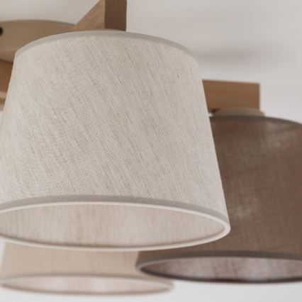 BRILAGI - LED prigludusi liustra LATTE SABIA 5xE27/15W/230V pušis/mišinys