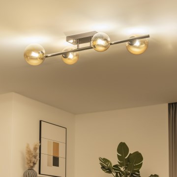 Brilagi - LED prigludusi liustra MILLA 4xG9/3W/230V, juodo chromo ir auksinės apdailos