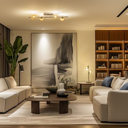 Brilagi - LED prigludusi liustra MILLA 4xG9/3W/230V, juodo chromo ir auksinės apdailos