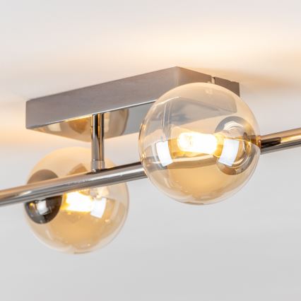 Brilagi - LED prigludusi liustra MILLA 4xG9/3W/230V, juodo chromo ir auksinės apdailos