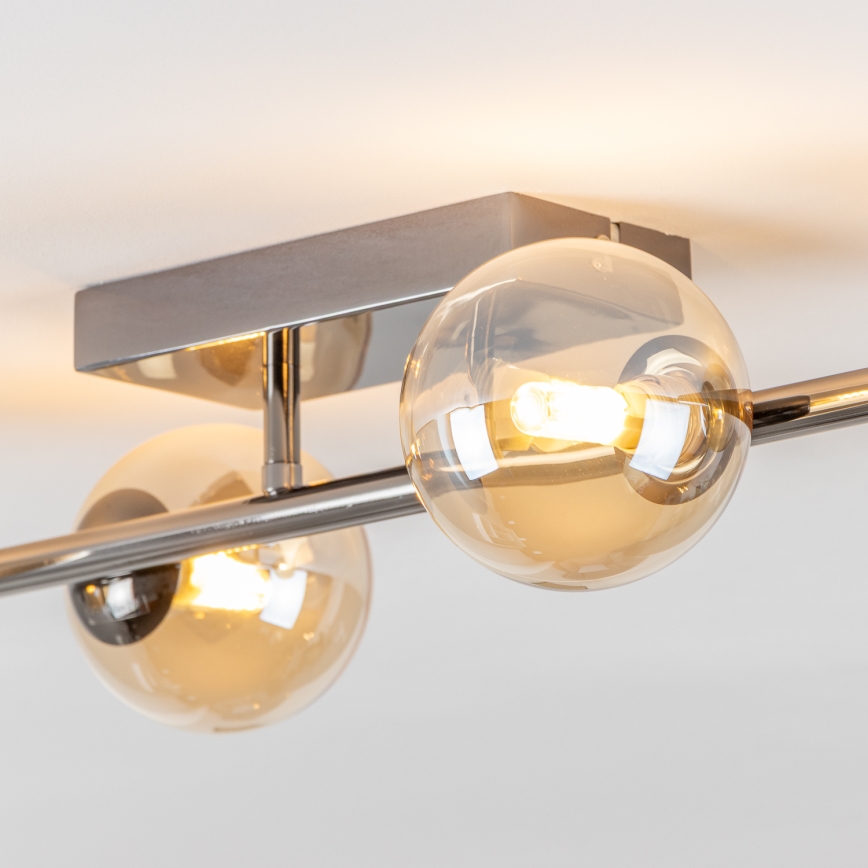 Brilagi - LED prigludusi liustra MILLA 4xG9/3W/230V, juodo chromo ir auksinės apdailos