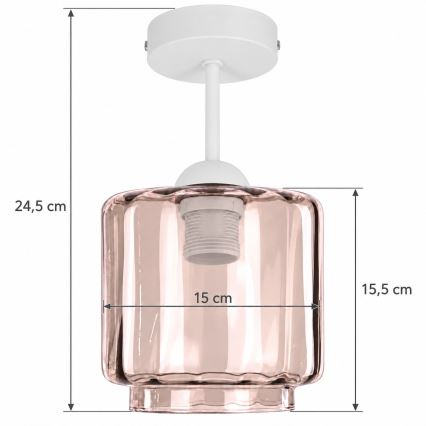 BRILAGI - LED paviršinis lubų šviestuvas RETRO GLASS 1xE27/60W/230V skers. 15 cm balta/dūminė smėlinė