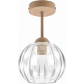 BRILAGI - LED prigludusi liustra RETRO GLASS 1xE27/60W/230V skersmuo 18 cm smėlinė/skaidri