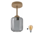 BRILAGI - LED prigludusi liustra RETRO GLASS 1xE27/60W/230V Ø 14 cm smėlinė/dūminė pilka