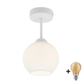 BRILAGI - LED prigludusi liustra RETRO GLASS 1xE27/60W/230V Ø 15 cm balta