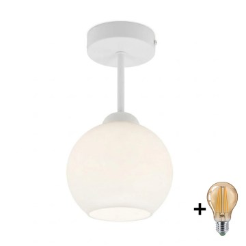 BRILAGI - LED prigludusi liustra RETRO GLASS 1xE27/60W/230V Ø 15 cm balta