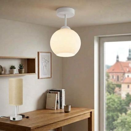 BRILAGI - LED prigludusi liustra RETRO GLASS 1xE27/60W/230V Ø 15 cm balta