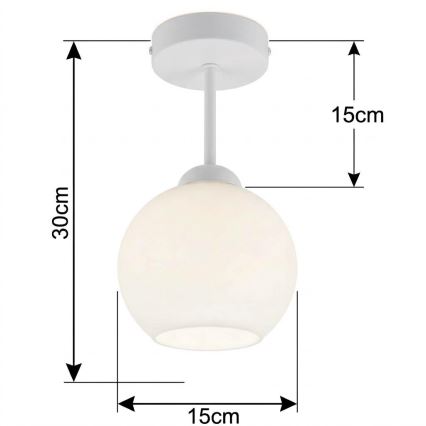 BRILAGI - LED prigludusi liustra RETRO GLASS 1xE27/60W/230V Ø 15 cm balta