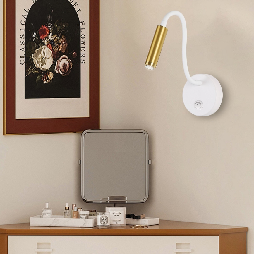 Brilagi - LED Pritemdomas lankstus sieninis šviestuvas MAYA 1xG9/4W/230V balta/auksas 2700-6500K Wi-Fi Tuya