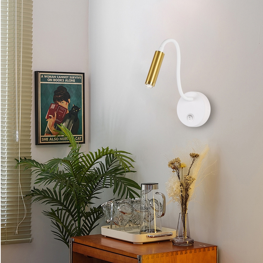 Brilagi - LED Pritemdomas lankstus sieninis šviestuvas MAYA 1xG9/4W/230V balta/auksas 2700-6500K Wi-Fi Tuya