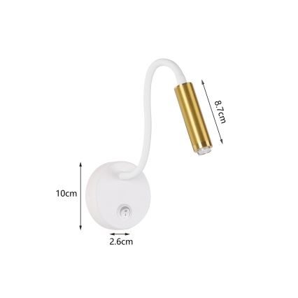 Brilagi - LED Pritemdomas lankstus sieninis šviestuvas MAYA 1xG9/4W/230V balta/auksas 2700-6500K Wi-Fi Tuya