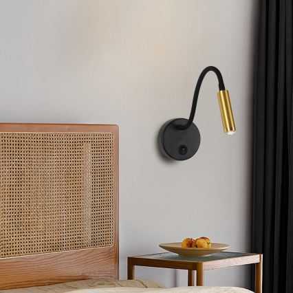 Brilagi - LED Pritemdomas lankstus sieninis šviestuvas MAYA 1xG9/4W/230V juodas/auksas 2700-6500K Wi-Fi Tuya