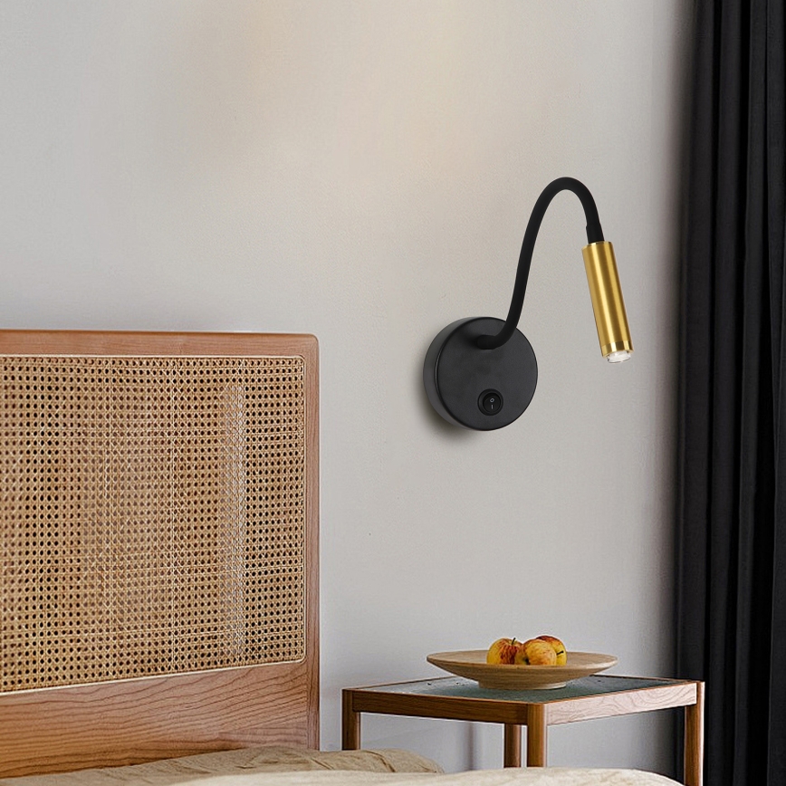 Brilagi - LED Pritemdomas lankstus sieninis šviestuvas MAYA 1xG9/4W/230V juodas/auksas 2700-6500K Wi-Fi Tuya
