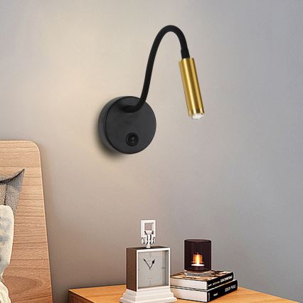 Brilagi - LED Pritemdomas lankstus sieninis šviestuvas MAYA 1xG9/4W/230V juodas/auksas 2700-6500K Wi-Fi Tuya